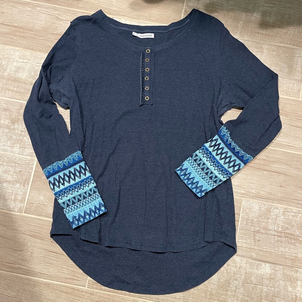 Maurices Henley style long sleeve top.